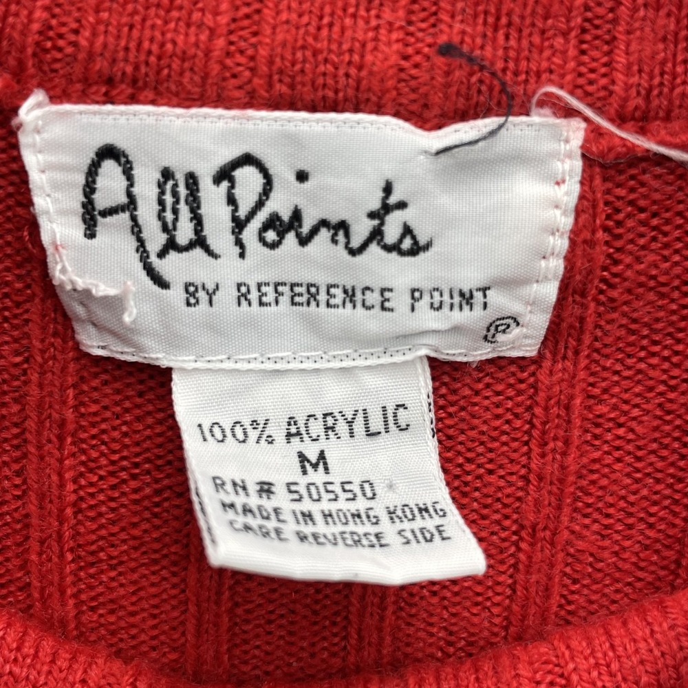 Vintage All Points Sweater Womens Med Ribbed Mock Neck Academia Preppy 90's Chic - Picture 3 of 8